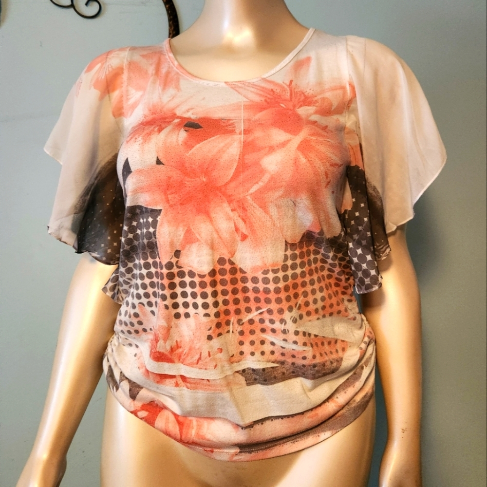 Trash polka flower blouse